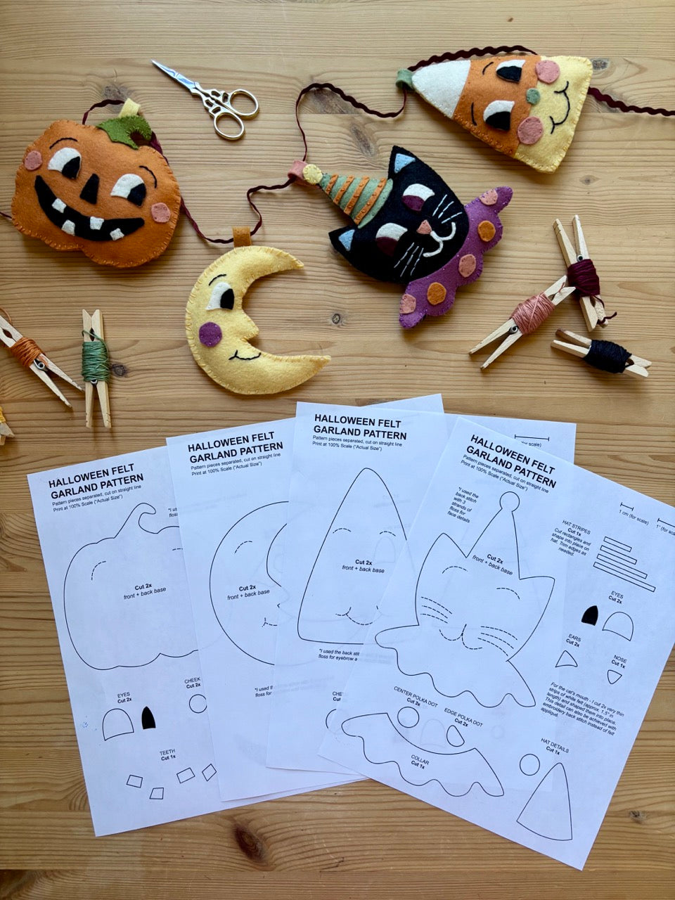 Halloween Felt Garland Pattern